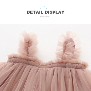 Vestido de Verano 2022 para Niñas, Vestido de Malla con Encaje Plisado, Falda Tutú de Princesa - Product Image 2