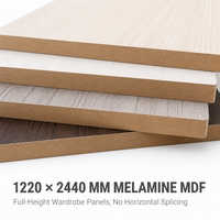 Panneau de fibres à densité moyenne en mélamine préfabriqué 1220*2440mm, panneau de fibres spécifique pour armoire, cuisine