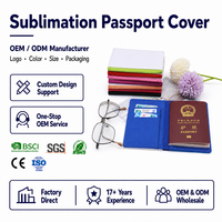 Fabriqué en usine plaine mignon PU cuir passeport couverture Sublimation Airtag passeport titulaire pour carte de visite Style de mode