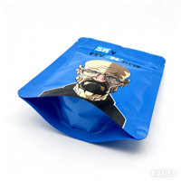Pochette Doypack résistante aux enfants de haute qualité 3.5 sacs à fermeture éclair debout en Mylar PE noir avec sacs Cali d'impression gravure