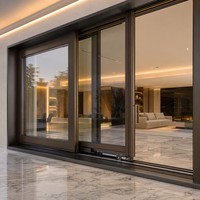 Portes et fenêtres coulissantes modernes en alliage d'aluminium, double vitrage, verre trempé, insonorisées, pour usage extérieur, couleur personnalisée, marque de premier plan