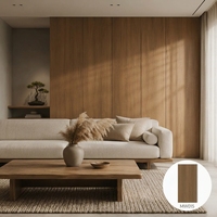 Panel de Pared WPC de Madera de Grano Fino y Recto MW015, Tono Marrón Cálido, Revestimiento de Pared Interior Impermeable e Ignífugo