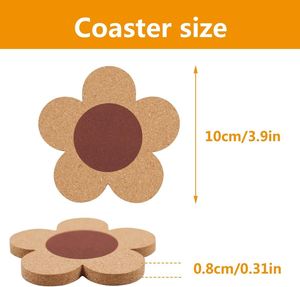 Posavasos de Corcho con Diseño Floral Personalizado, Absorbentes, Reutilizables, Antideslizantes, Resistentes al Calor, 100% Corcho Natural, 4 Pulgadas, Estilo Rústico - Product Image 3