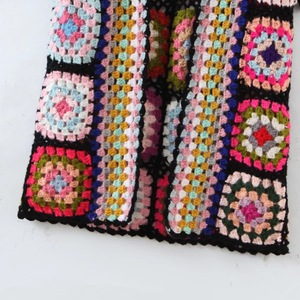 Chất Lượng Cao Handmade Crochet Granny Vuông Cardigan Phụ Nữ Crochet Áo Khoác Phụ Nữ Dệt Kim Dài Áo Len Với Hat - Product Image 4