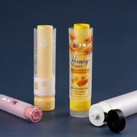 Tube souple cosmétique en plastique à double paroi blanc givré, avec bouchon à pression, pour crème pour les mains, lotion hydratante, soins de la peau, vide