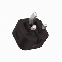 Chargeur universel 20W Type-C PD ignifuge avec prise UK pliable et câble pour une charge rapide