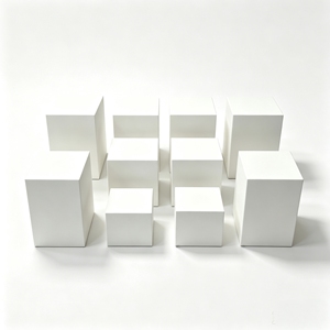Pedestales de Exhibición Laminados Blancos de Color Personalizable con Diseños Modulares en Forma de <span class=keywords><strong>Cubo</strong></span> para Tiendas Minoristas y Boutiques - Product Image 2