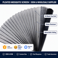 Moustiquaire plissée sur mesure pour fenêtre, anti-poussière et anti-insectes, avec installation facile