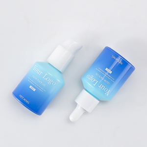Bottiglie in Vetro Personalizzate con Gradiente Blu da 40ml, con Tappo Contagocce e Pompa per Packaging Cosmetico - Product Image 2