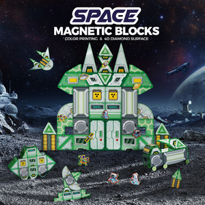 66pcs Educational Custom 3D <strong>Building</strong> <strong>Blocks</strong> Set <strong>Magnetic</strong> Stacking Tiles Plastic Educational Kids <strong>Magnetic</strong> <strong>Toys</strong> - Product Image 2