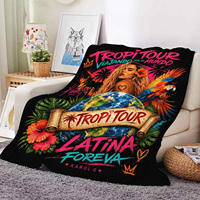 Nouvelle collection 2026 : Couvertures douces en polaire et flanelle, motifs personnalisés de la chanteuse Karol, idéales pour les fans, 50*60 pouces, parfaites pour les tournées musicales.