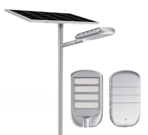 Lampe solaire de jardin/rue intelligente intégrée 100W-130W IP67, étanche, en aluminium, avec batterie, 3000-7500K, pour aménagement paysager - Product Image 1