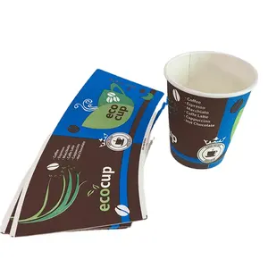 Tazas de papel de 4 Oz, 7Oz, 8Oz, respetuosas con el medio ambiente