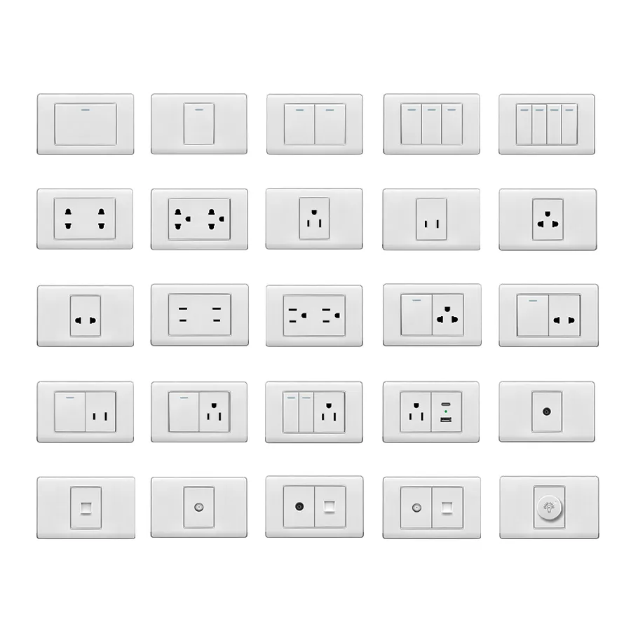 คุณภาพดี 118S3 US มาตรฐานมัลติฟังก์ชั่นบ้าน TEL LAN ปุ่มกดสวิตช์ผนังและซ็อกเก็ต