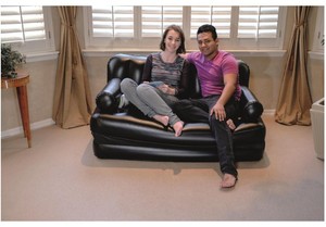 Inflatable Pull-Out <strong>Sofa</strong> <strong>Bed</strong> <strong>5</strong>-in-<strong>1</strong> <strong>Air</strong> Furniture Couch Chair Sleeper Mattress 188*152*64cm with Euro/American Standard Pump - Product Image 4