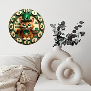 Round Wooden Wall <b>Clock</b> 25Cm Silent Classic Farmhouse Style For Living Room Bedroom Interior Decor - Product Image 2