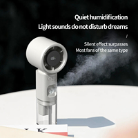Ventilateur portable mini à main Hxtc88 avec écran LED numérique extérieur, rechargeable par USB 2500 mAh, et pulvérisateur de brume d'eau pour cils avec réservoir
