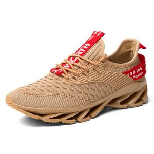 Chaussures de sport légères et respirantes pour hommes, avec lacets, logo personnalisé, en maille noire, amorties, grandes tailles, pour le basketball et la course à pied - Product Image 1