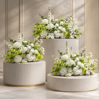 5D Hochwertige Seidenrosen-Hortensien Künstliches Grün Hochzeits-Bodenblumenarrangement Party-Bühnendekoration Wegführungsprops