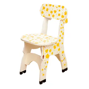 Hoye Crafts sgabello in legno per bambini popolare sedia in legno per cartoni animati sgabello giraffa in legno per bambini