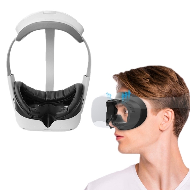 LATEST Vr / Ar Glasses / Devices & Accessories for PICO 4 Sponge Leather Blackout Sweat Vr Headsets Face Cover