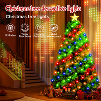 Nueva Llegada: Luces LED RGBIC en Forma de Árbol Recto, IP44, Control Remoto, Decoración Navideña para Interiores/Exteriores, 2m/3m