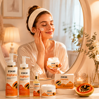 Ensemble de soins de la peau à base de papaye naturelle, éclaircissant, hydratant, éliminant les taches brunes, crème pour le visage, huile, sérum, savon, OEM, étiquette privée