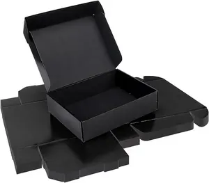 纯黑色15厘米x 5厘米双面运输邮件盒回收材料2毫米毛皮香水化妆品蜡烛包装库存