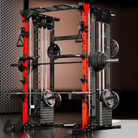Máquina Smith Multifuncional para Gimnasio, Equipo Comercial de Fitness con Cable Cruzado y Rack de Sentadillas, de Fábrica en Xiamen