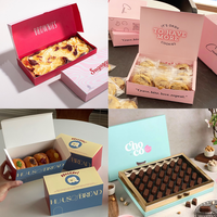 Boîtes à Pâtisserie Personnalisées Pliables en Carton, à Étiquette Privée, Aimantées pour Biscuits, Douceurs, Pain, Brownies, Luxe, Emballage