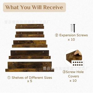 <b>Wall</b> <b>Mounted</b> <b>Shelf</b> Solid Wood Rectangle Single Layer Durable Home Living Room Decoration - Product Image 3