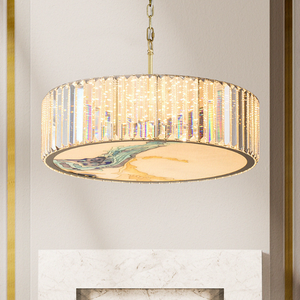 Luminaire décoratif Salon Chambre à coucher Décoration ronde de plafond Lustre moderne en cristal coloré - Product Image 6