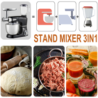 Mixeur Électrique Westchef Allemand 6 Vitesses avec Moteur en Cuivre 1000W, Batteur à Œufs, Fouet, Bol en Acier Inoxydable 5L