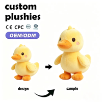 Boneka Bebek Kuning Kustom, Lembut, Menggemaskan, Dapat Dicuci, Boneka Plush Super Lembut, Hadiah Karnaval dengan Melodi