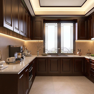 Aparador de Cocina de Madera Maciza de Roble <span class=keywords><strong>Lumina</strong></span>, Color y Tamaño Personalizados, Estilo Chino Moderno Minimalista, Almacenamiento y Organización - Product Image 1