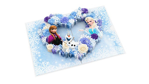 Carte de vœux 3D pop-up en forme de cœur Elsa Anna Olaf de La Reine des Neiges, cadeau d'anniversaire et de Noël, vente en gros - Product Image 2