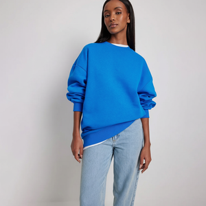 Sudadera Oversize de Felpa para Mujer con Logo Personalizado, Estilo Urbano, 100% Algodón, Hombros Caídos, Holgada y Lisa - Product Image 1