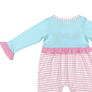 RTS Infant Girl Christmas Santa bordado mono manga larga venta al por mayor mameluco para niños ropa - Product Image 5