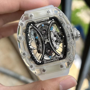 53-01 Transparent Sapphire Crystal ETA <b>Automatic</b> Mechanical <b>Watch</b> High Quality Tonneau Hollow <b>Skeleton</b> Men's <b>Watch</b> 3BAR - Product Image 6