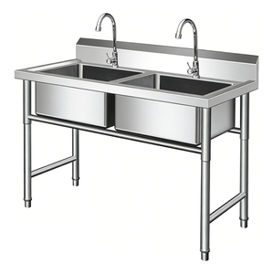 Penjualan Langsung Pabrik Shandong 201 304 Stainless Steel Wastafel Ganda Dapur Komersial Tugas Berat Lapisan Pembersih Otomatis Anti Korosi - Product Image 1