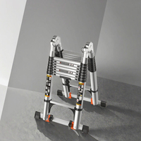 Échelles combinées pliantes industrielles modernes de 1,7 m avec main courante en alliage d'aluminium, capacité de charge de 150 kg pour escalier de bureau et usage intérieur