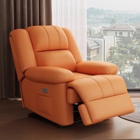 Fauteuil inclinable multifonctionnel électrique individuel de première classe, type capsule, pour la détente, avec fonction balancelle, en métal et revêtement en cuir