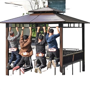 Pabellón de Estilo Chino para Exteriores, Toldo Parasol, Gazebo Simple de Aluminio para Jardín, Patio o Villa, de Cuatro Columnas - Product Image 5