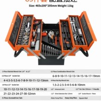 Ensemble d'outils de réparation automobile de 85 pièces, grande boîte à outils pliable à 3 niveaux, jeu de clés à douilles épaissies, kit complet