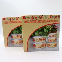 Bol en mélamine avec couvercle, pour les Fruits et les aliments au réfrigérateur, magasin personnalisé, 5 pièces