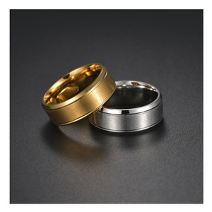 <span class=keywords><strong>Bague</strong></span> classique plaquée or pour hommes, bijoux <span class=keywords><strong>Alliance</strong></span> en acier inoxydable, bagues pour hommes - Product Image 4