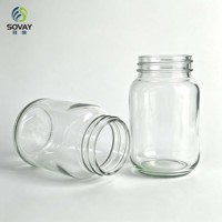 Pot en verre Mason rond classique vide de 500 ml, récipient à visser de qualité alimentaire pour confiture maison, achat en gros