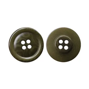 Small batch wholesale 20mm round edge convex surface four holes green ivory fruit button for coat