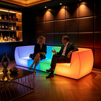 Canapé LED RGB Lumineux et Changeant de Couleur, en Plastique Moderne, pour Dropshipping, Mobilier Commercial, Étanche IP65, pour Boîte de Nuit