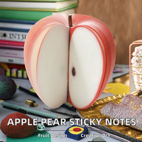 Bloc-notes adhésifs en forme de fruits (pomme, poire) à feuilles mobiles, design mignon, personnalisable, pour le bureau et l'école